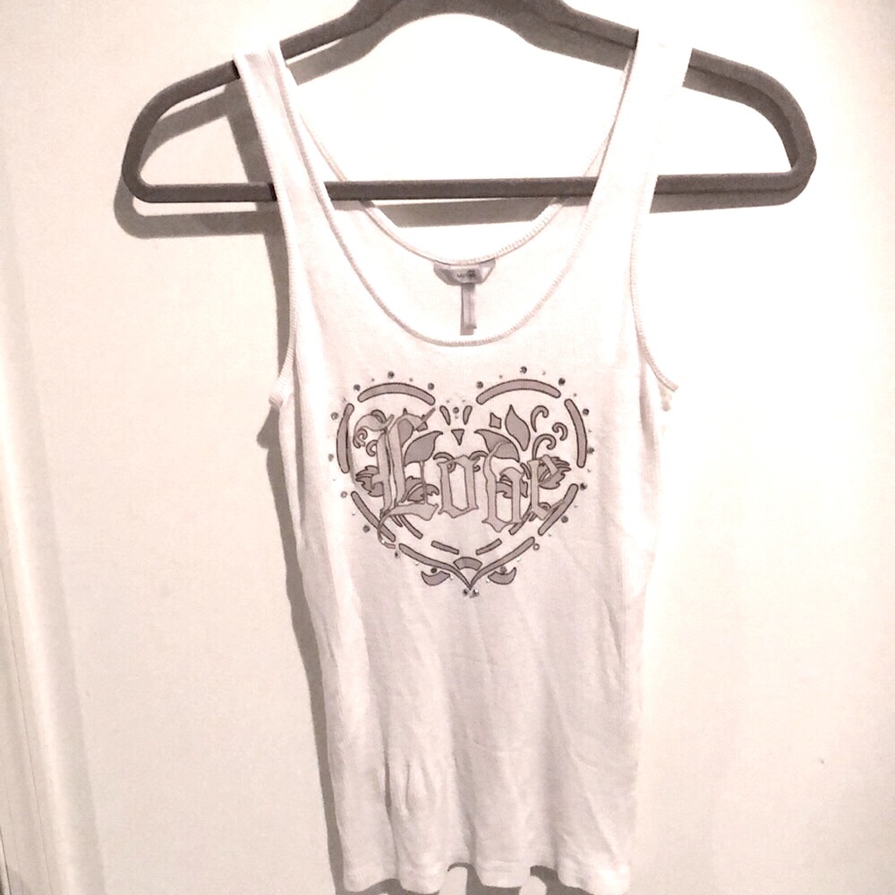 White Cotton Tank Top by Metro 7